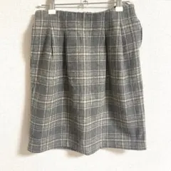 グレー　チェック　タイトスカート