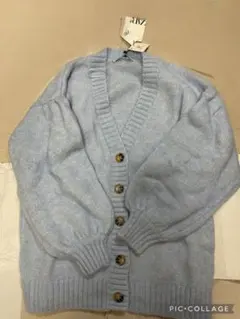 ZARA ライトブルー カーディガン