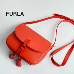 【未使用級】フルラ　ミニ　ショルダーバック　タッセル　クロスボディ　レザー