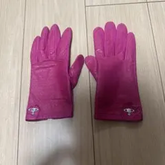 Vivienne Westwood レザーグローブ ピンク　ロゴ入りのサムネイル