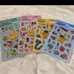 ポケモン　ピカチュウ　ダイソー　シール　ステッカー　韓国　ぷっくりシール
