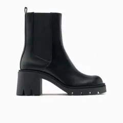 ZARA 厚底 ヒール サイドゴアブーツ