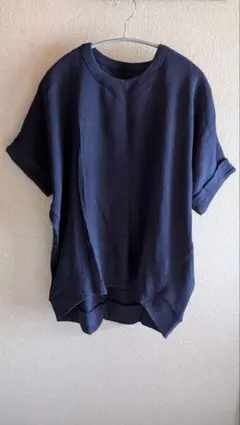 ズーティー ワッフル素材 半袖Tシャツ ネイビー フリーサイズのサムネイル