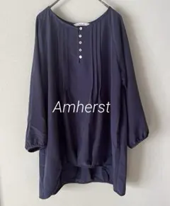 Amherst プルオーバーブラウス　長袖　FREE ネイビー　ポリエステルのサムネイル