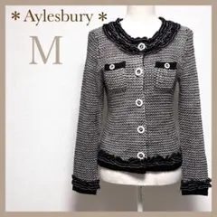 アリスバーリー ツイードノーカラージャケット ニット セレモニー フリル