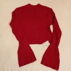 GRL リブ編みレッド長袖ニット　 新品未使用　試着なし　タグ付き　美品