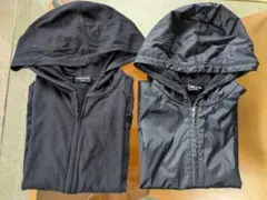 #2.COMME CA ISM フード付きパーカー&フード付きジャンパー　黒