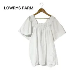 新品タグ付き ローリーズファーム 2Way ギャザーブラウス スクエア Vネック