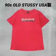 90s OLD STUSSY USA製 レッド Tシャツ グラフィック L