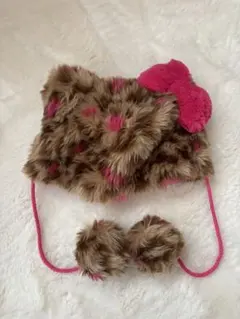 〈期間限定お値下げ〉USJ限定 ユニバ キティレオパードヒョウ柄ファンキャップ