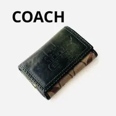【COACH】キーケース シグネチャー柄 シックで上品♫ 本革