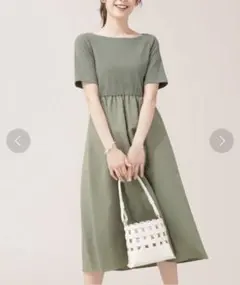 Kaene 別注ドッキングワンピース グリーン　カーキ　半袖　ナノユニバース