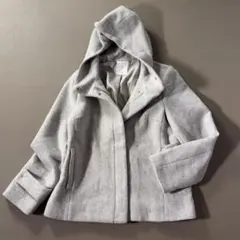 ViS フード付きショートコート（ジップ）万能アウター M ジップアップブルゾン