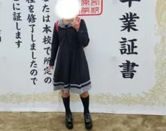 卒業式★１６０cmネイビー セーラー襟ワンピースとジャケットセット