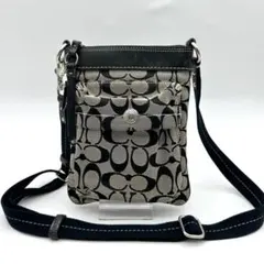 COACH コーチ ショルダーバッグ ミニ シグネチャー ネイビー キャンバス