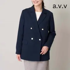 未使用◇a.v.v ダブルブレストジャケット 38(M) ネイビーのサムネイル
