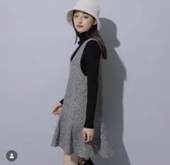【未使用】Rirandture フレアヘムジャンスカ ツイード