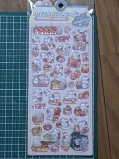 うさぎ　いちご　うるちゅるシール　　　ドロップ　ボンボン　3