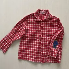 ミキハウス 赤チェック 長袖シャツ 100cm