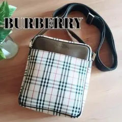 美品 バーバリー チェック ショルダーバッグ 鞄 ポシェット レディース メンズ