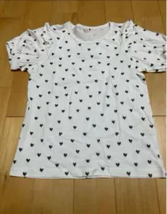 キッズ⭐️ブランシェス⭐️フリル Tシャツ⭐️ハート柄⭐️白