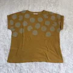 Cloudnine レディース 半袖Tシャツ L ドット柄 コットン きつね色のサムネイル