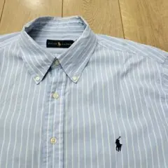 US古着シャツ ラルフローレン Ralph Lauren ストライプ 水色