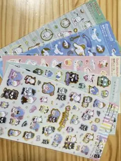 サンリオ箔押しシール5枚セット　シナモはぴだんぶい
