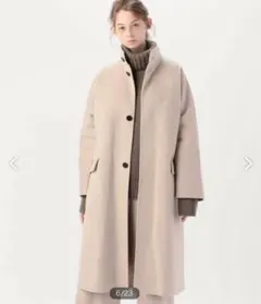 ★ギャルリーヴィー　ウールダブルフェイス　ノーカラーコート　ゆったり GALERIE VIE（ギャルリー ヴィー）の「ウールダブルフェイス