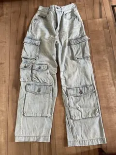 JEANASIS ライトブルー デニムカーゴパンツ