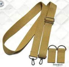 3.0幅 ショルダー紐+Dカンキャメル　アンティークゴールド