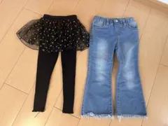 フレアデニム&スカッツ　2点セット　4Y
