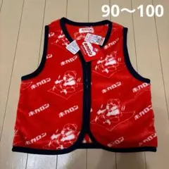 着る ホカロン スリーパー ナイトウェア ベスト 赤色 90〜100サイズ