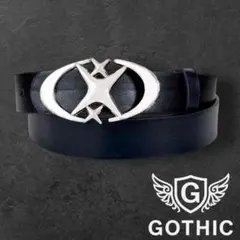 STAR -Silver buckle leather belt - Opium