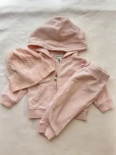 Ralph Lauren ピンクのフード付きジャケットとパンツ、帽子のセット