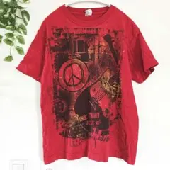 アルスタイル ピースマーク Ｔシャツ クルーネック 半袖 L 赤 綿 ストリートのサムネイル