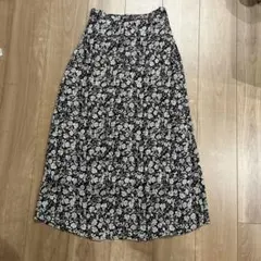 OZOC フラワープリント フレアスカート 38