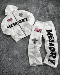 MEMORY プリント入り ホワイト セットアップ