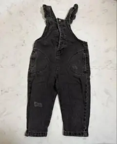 zara kids デニムサロペット　ブラック　92cm