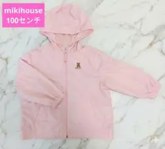 【​ミキハウス】ウィンドブレーカー 100 ピンク クマ刺繍 mikihouse