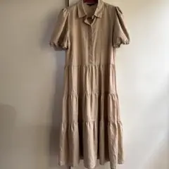 BANANA REPUBLIC ベージュ ティアードワンピース L