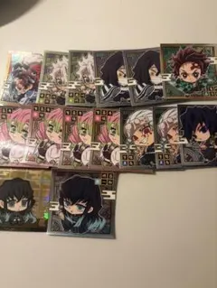 鬼滅の刃 柱6人、鱗滝左近次、炭治郎ウエハースシール15枚セット