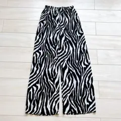 ANAP ゼブラ柄 ワイドパンツ ゴムウエスト