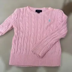 Polo Ralph Lauren ピンク ケーブルニットセーター 100cm