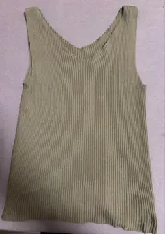 Re:EDIT リブ編みオリーブグリーンタンクトップ Lサイズ