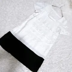 【極美品】トゥービーシック（Ⅱ）半袖 ミニワンピース バイカラー フリル レース