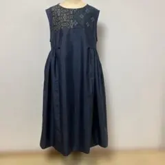 大島紬着物リメイク　ロングワンピース