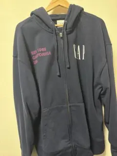 美品 GAP 30周年記念 ロゴ フルジップパーカー ネイビー 超希少 Lサイズ