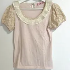 AnkRouge/レース/フリル/パール/カットソー