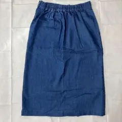 デニム ひざ下タイトスカート